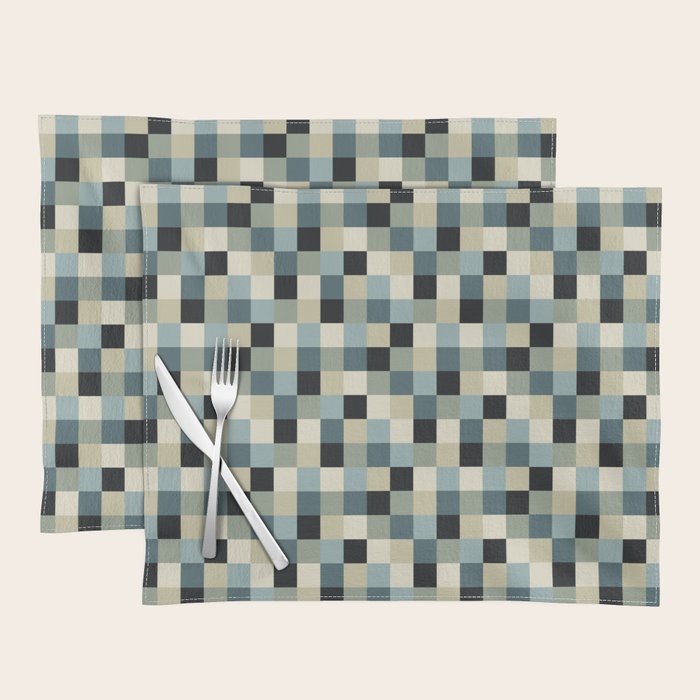 Bold Muted Checks Pattern - Small III Placemat Gallery Image 1