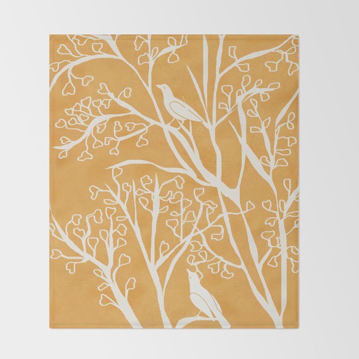 Birds on Branches 03 Throw Blanket Gallery Image 2