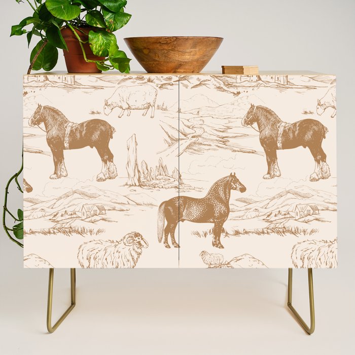 Clydesdale Horses in The Scottish Landscape  Credenza Gallery Image 1