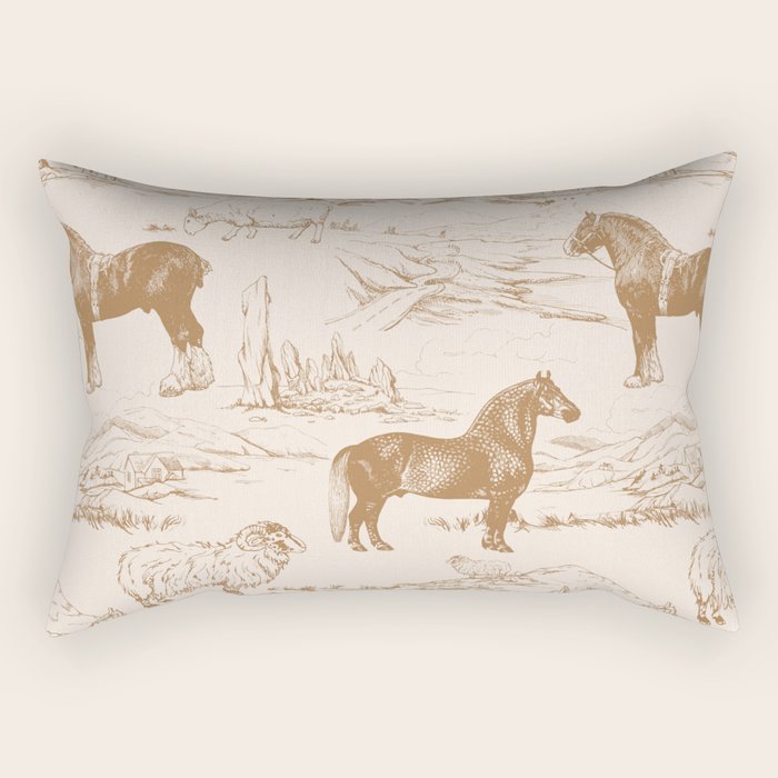 Clydesdale Horses in The Scottish Landscape  Rectangular Pillow Gallery Image 2