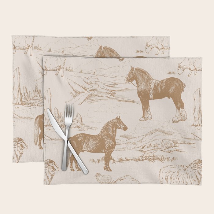 Clydesdale Horses in The Scottish Landscape  Placemat Gallery Image 1