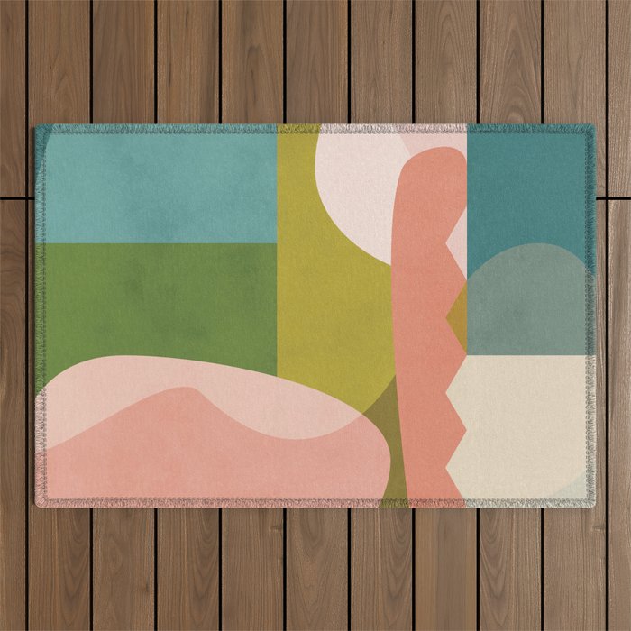 shapes geometry art mid century Outdoor Rug Gallery Image 1