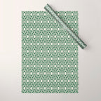 Hunter Green Leaf Motif Wrapping Paper Gallery Image 1