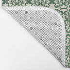 Hunter Green Leaf Motif Bath Mat Gallery Image 2