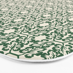 Hunter Green Leaf Motif Bath Mat Gallery Image 3