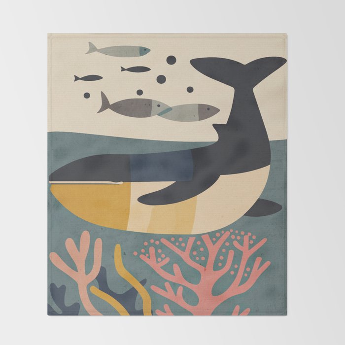 Drifting Whale Throw Blanket Gallery Image 2