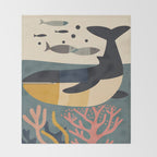 Drifting Whale Throw Blanket Gallery Image 2