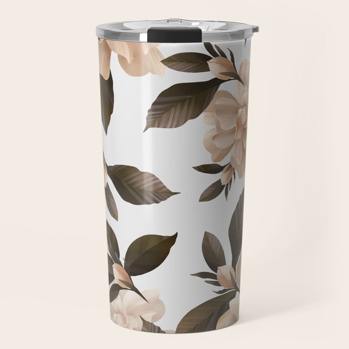 seamless pattern with graphic lush flowers Travel Mug Gallery Image 1