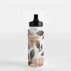 seamless pattern with graphic lush flowers Water Bottle Gallery Image 2