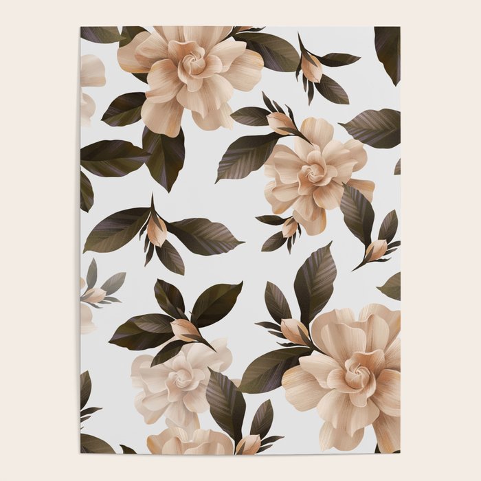 seamless pattern with graphic lush flowers Poster Gallery Image 4