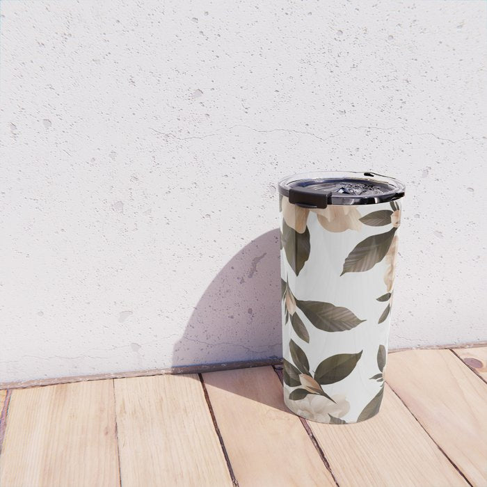 seamless pattern with graphic lush flowers Travel Mug Gallery Image 4