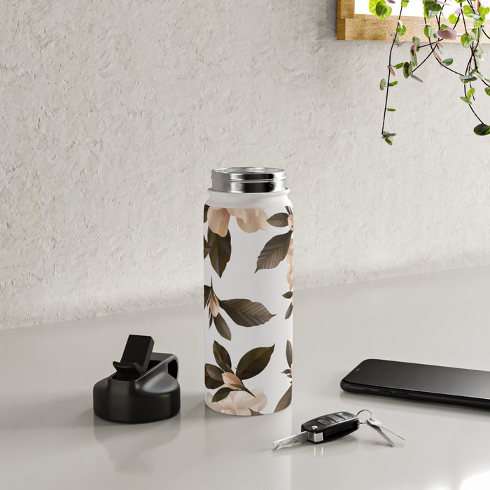 seamless pattern with graphic lush flowers Water Bottle Gallery Image 4