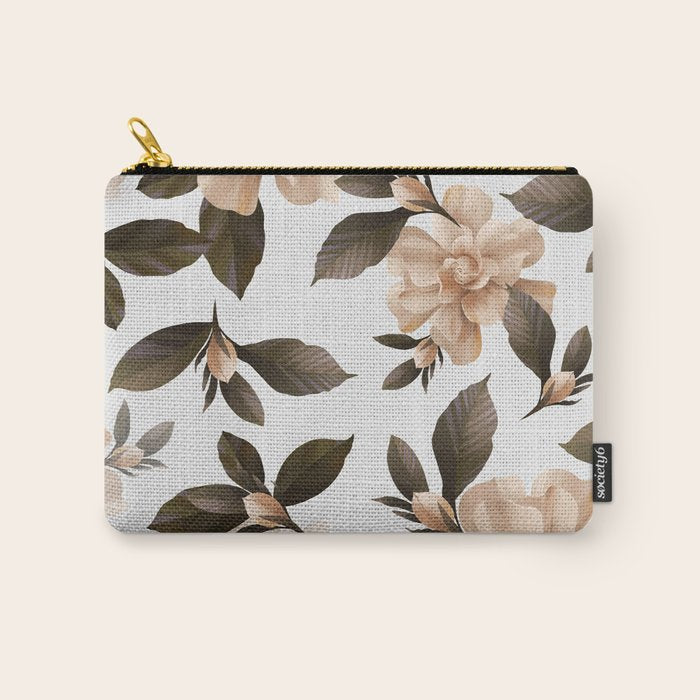 seamless pattern with graphic lush flowers Carry All Pouch Gallery Image 1