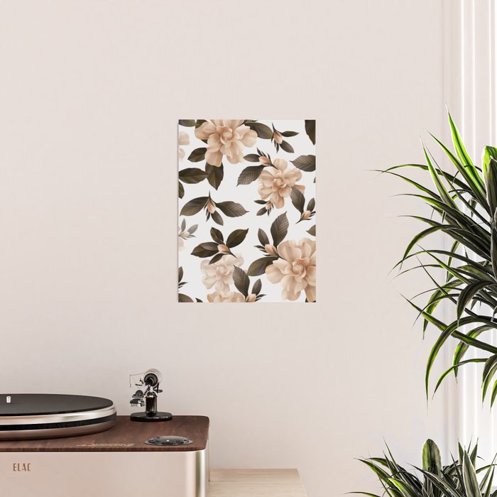 seamless pattern with graphic lush flowers Poster Gallery Image 2