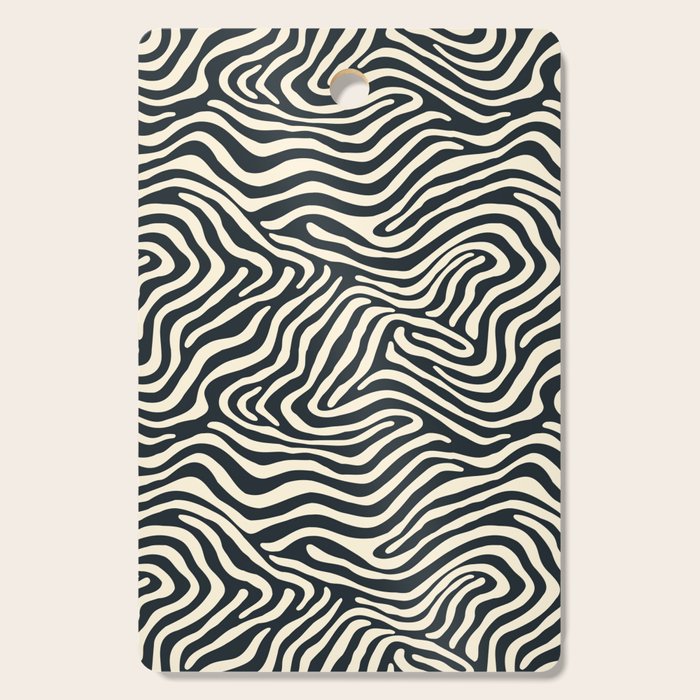 Abstract black and white stripe line pattern Cutting Board Gallery Image 1