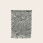 Abstract black and white stripe line pattern Wall Hanging Gallery Image 1