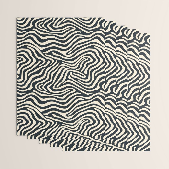 Abstract black and white stripe line pattern Wrapping Paper Gallery Image 3