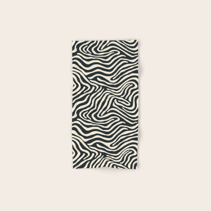 Abstract black and white stripe line pattern Bath Towel Gallery Image 1