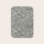 Abstract black and white stripe line pattern Bath Mat Gallery Image 1