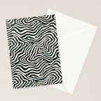 Abstract black and white stripe line pattern Stationery Card Gallery Image 2