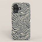 Abstract black and white stripe line pattern iPhone Case Gallery Image 1