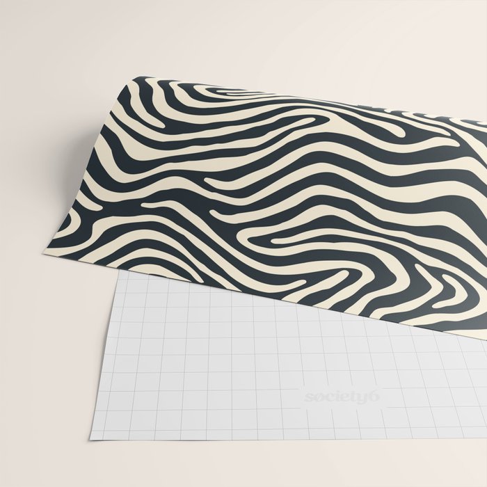 Abstract black and white stripe line pattern Wrapping Paper Gallery Image 2