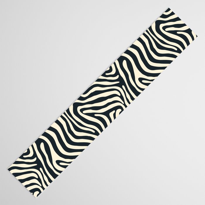 Abstract black and white stripe line pattern Table Runner Gallery Image 3