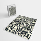 Abstract black and white stripe line pattern Jigsaw Puzzle Gallery Image 2