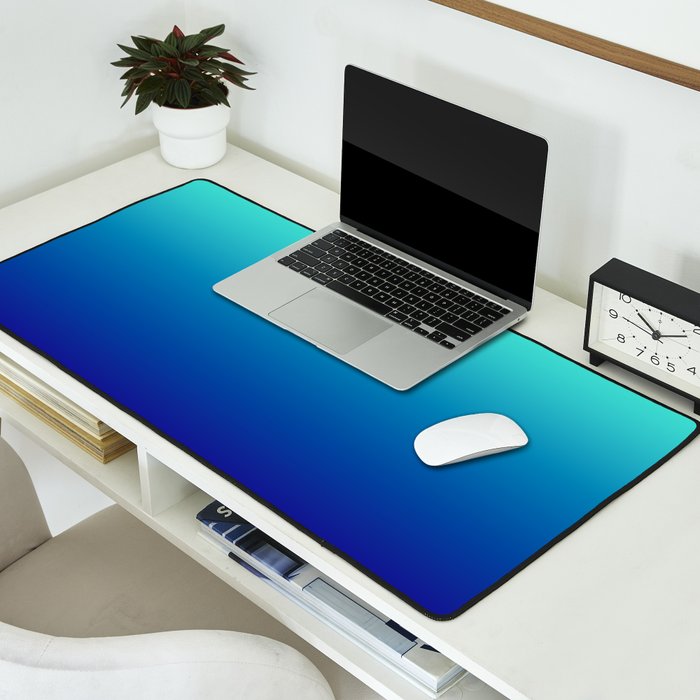 Turquoise Ultramarine Blue Gradient Desk Mat Gallery Image 2