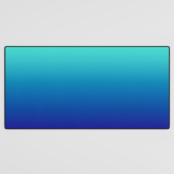 Turquoise Ultramarine Blue Gradient Desk Mat Gallery Image 3