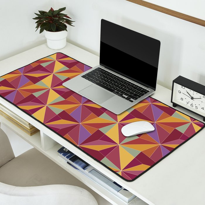Kaleidoscope Tile Pattern X Vibrant Tropical Desk Mat Gallery Image 2