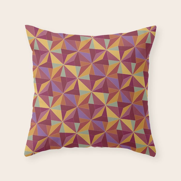 Kaleidoscope Tile Pattern X Vibrant Tropical Throw Pillow Gallery Image 6