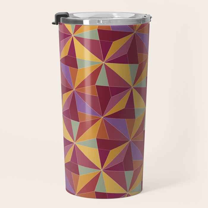 Kaleidoscope Tile Pattern X Vibrant Tropical Travel Mug Gallery Image 3