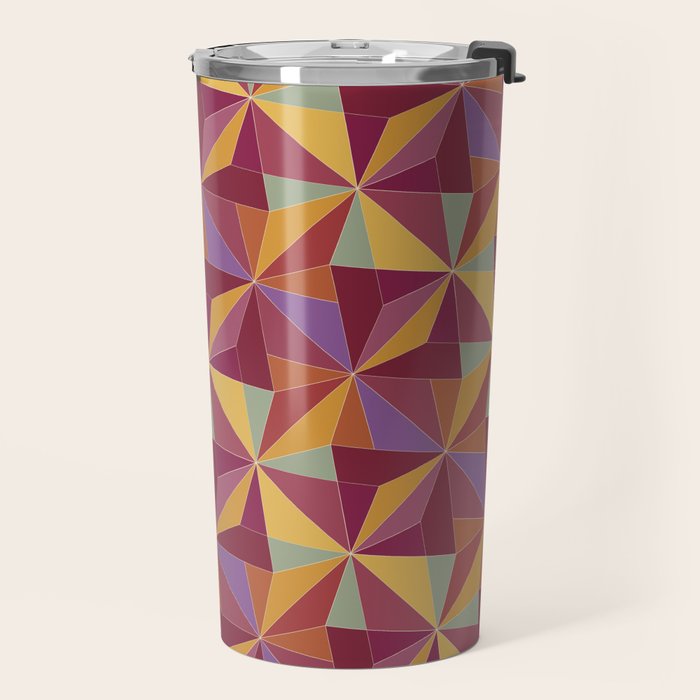 Kaleidoscope Tile Pattern X Vibrant Tropical Travel Mug Gallery Image 2