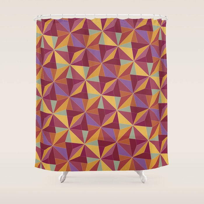 Kaleidoscope Tile Pattern X Vibrant Tropical Shower Curtain Gallery Image 1