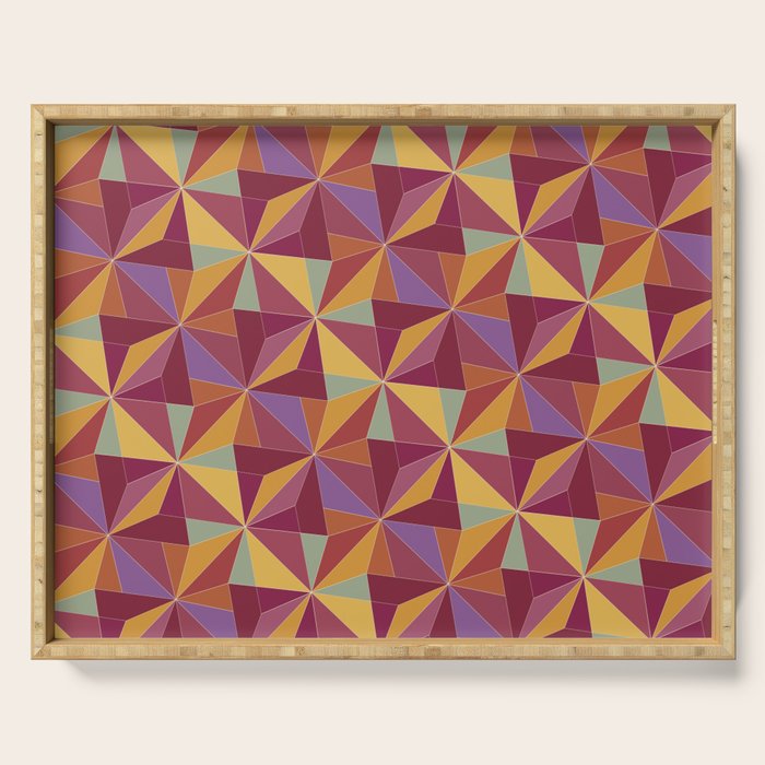 Kaleidoscope Tile Pattern X Vibrant Tropical Serving Tray Gallery Image 1