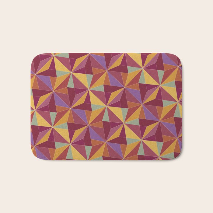 Kaleidoscope Tile Pattern X Vibrant Tropical Bath Mat Gallery Image 1