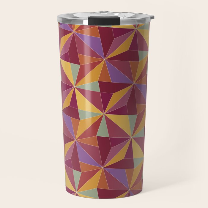 Kaleidoscope Tile Pattern X Vibrant Tropical Travel Mug Gallery Image 1