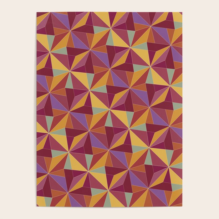 Kaleidoscope Tile Pattern X Vibrant Tropical Poster Gallery Image 1