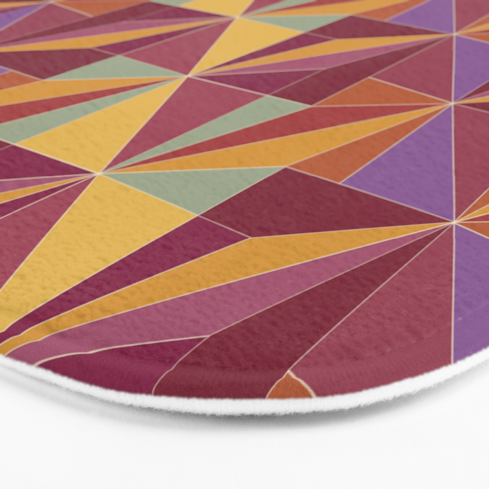 Kaleidoscope Tile Pattern X Vibrant Tropical Bath Mat Gallery Image 3