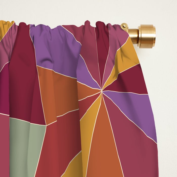 Kaleidoscope Tile Pattern X Vibrant Tropical Window Curtain Gallery Image 2