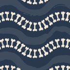 Wavy path of bones - navy blue Coffee Mug Gallery Image 2
