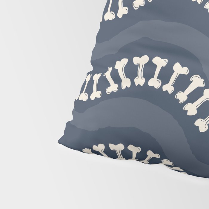 Wavy path of bones - navy blue Pillow Sham Gallery Image 4