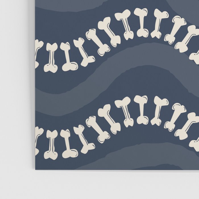 Wavy path of bones - navy blue Poster Gallery Image 3