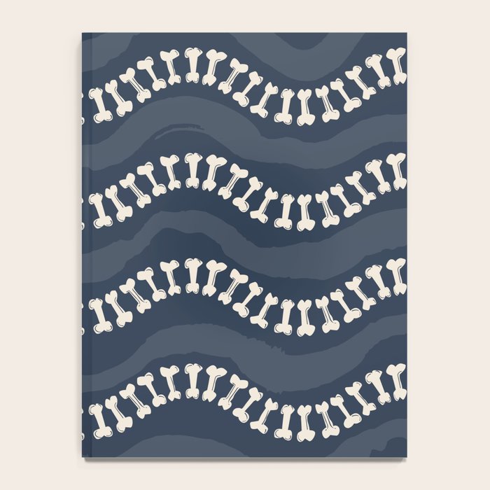 Wavy path of bones - navy blue Notebook Gallery Image 4