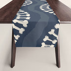 Wavy path of bones - navy blue Table Runner Gallery Image 1