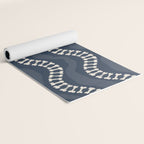 Wavy path of bones - navy blue Yoga Mat Gallery Image 2