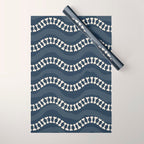 Wavy path of bones - navy blue Wrapping Paper Gallery Image 1