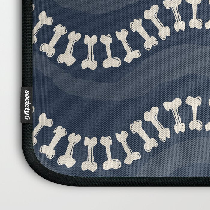 Wavy path of bones - navy blue Laptop Sleeve Gallery Image 3