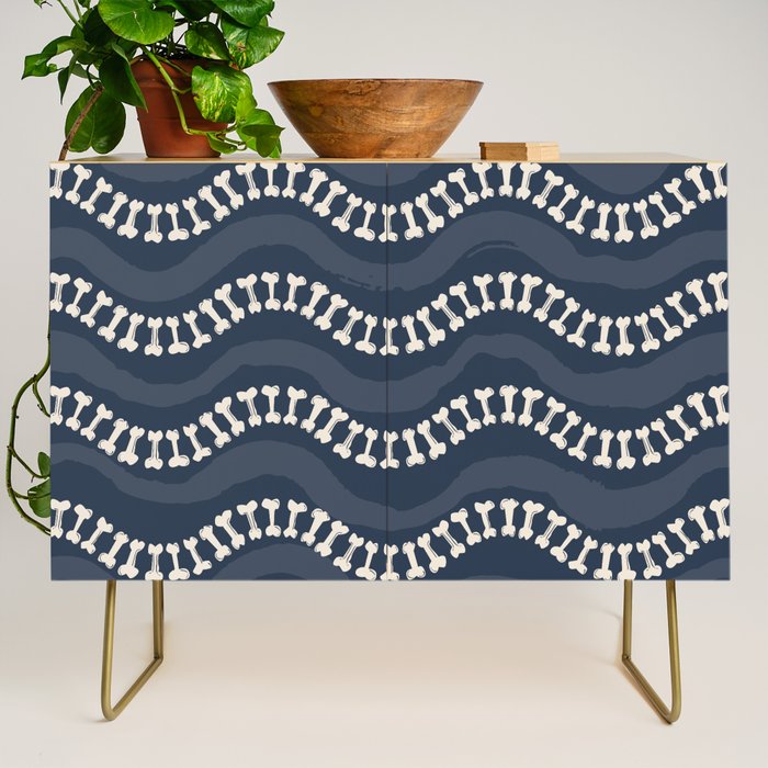 Wavy path of bones - navy blue Credenza Gallery Image 1
